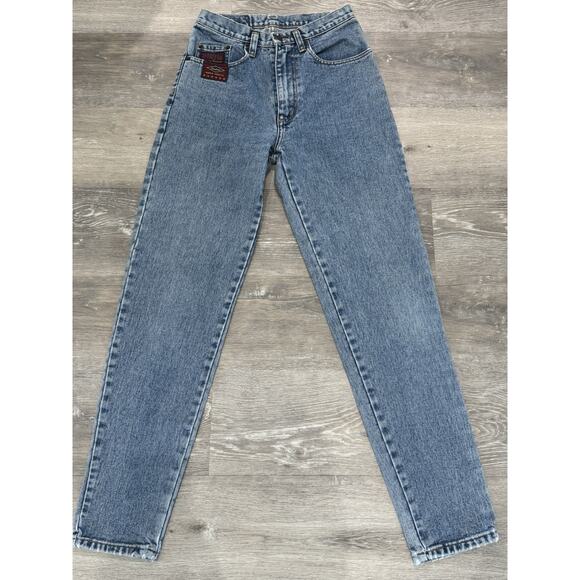 Vintage 90's Pepe Jeans Magenta Women's 7/8 High Waist Tapered Leg Patch Logo - Picture 1 of 16